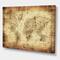 Designart - Ancient Map of The World IV - Vintage Canvas Wall Art Print